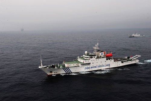 “海监50”船是中国最大、最先进的海监船，2011年6月交付使用。（新华网图片）