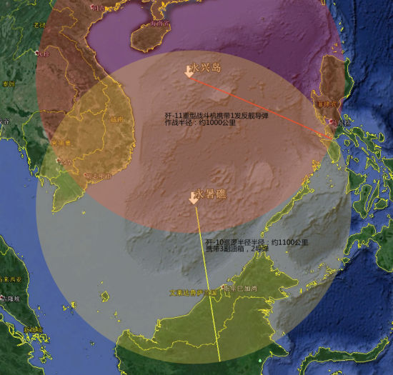 歼10歼11战机作战范围
