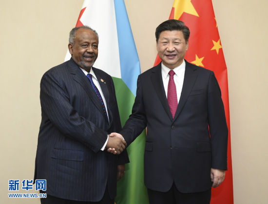 12月3日，国家主席习近平在约翰内斯堡会见吉布提总统盖莱。新华社记者