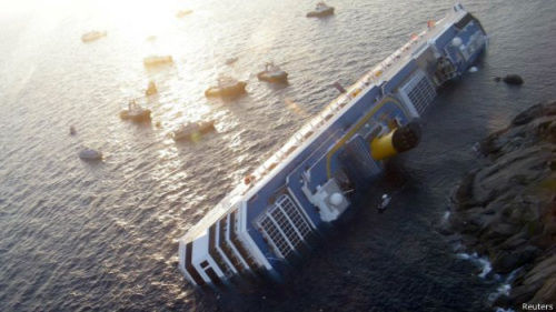 2012年，“协和号”大型邮轮在意大利吉利奥岛附近海域触礁倾覆，造成32人遇难。