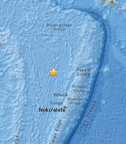 斐济附近海域发生5.4级地震震源深度339.3公里