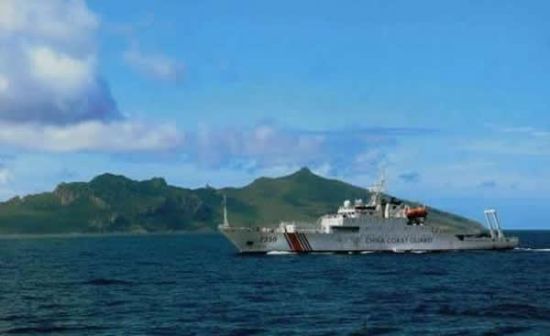 资料图：在钓鱼岛巡航的中国海警船只
