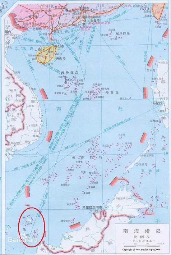 纳土纳群岛位置示意图 

