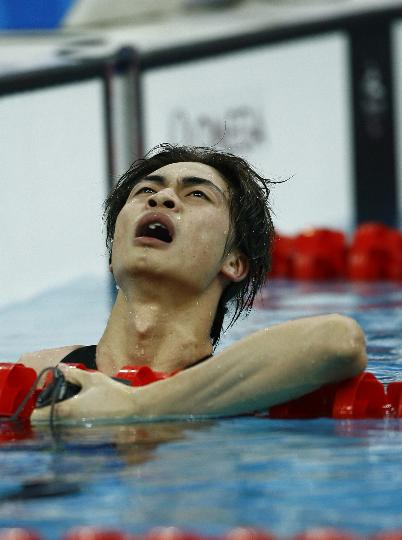 图文-王晓福男100米自由泳破纪录夺金王晓福惊叹