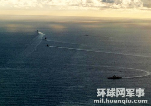 中国海军舰艇(图片：日本朝云新闻社)