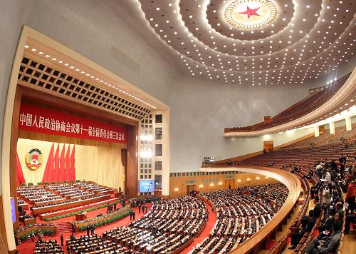 全国政协十一届三次会议举行第二次全体会议 3月7日,全国政协十一届三次会议在北京人民大会堂举行第二次全体会议。 新华社记者丁林摄