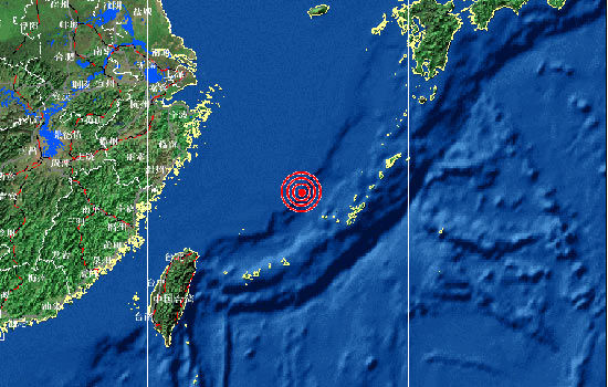 发生地震区域地图。