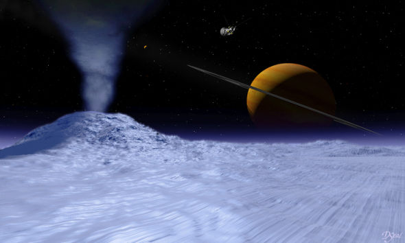 土卫二上喷发的“温泉”，科学家么认为在冥王星上夜很有可能存在类似的现象