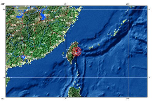 台湾花莲海域发生6.7级地震
