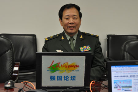 军事科学院世界军事研究部副部长罗援少将做客强国论坛