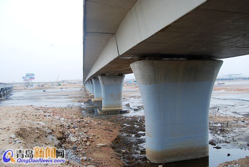 跨海大桥的建成将使青岛老港、油港、前湾港连为一个整体