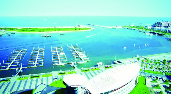 日照帆船基地鸟瞰图。