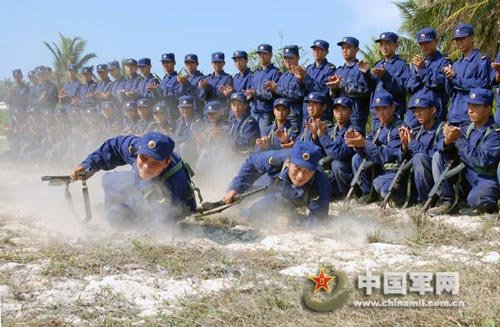组图：海军南海舰队西沙岛上练兵忙