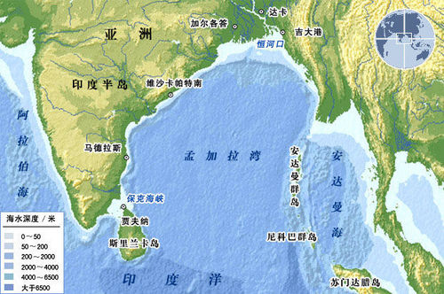 安达曼群岛地理位置示意图