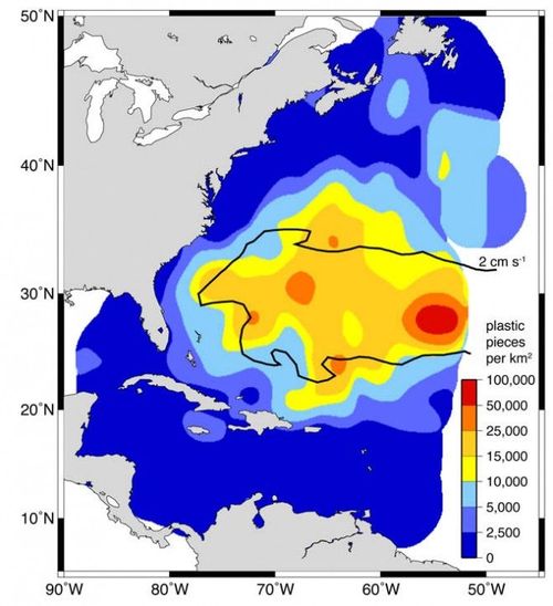 美海洋学家卫星追踪10年 测绘大西洋垃圾分布图