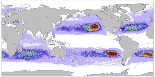 美海洋学家卫星追踪10年 测绘大西洋垃圾分布图