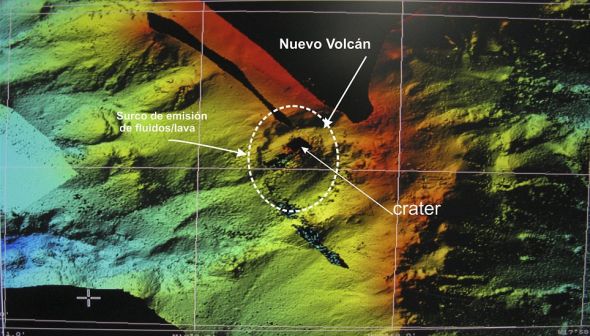 威胁：一个计算机生成的图像显示加那利岛最南部的地下火山