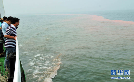 渤海湾溢油事故现场附近出现巨大赤潮带(图)