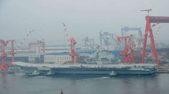 试航后返回的中国海军首艘航母