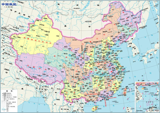 资料图：中国行政区划图