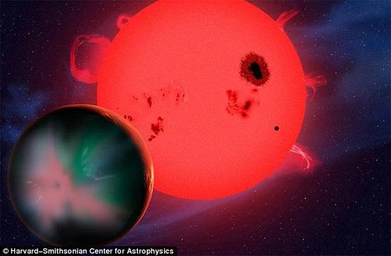 那两个最像地球的行星是Kepler-438b和Kepler-442b。它们都绕红矮星轨道运行。这些恒星不仅比太阳小，还比太阳冷。照片展示了一位艺术家的构想图。