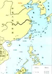 中国海区岛屿分布示意图