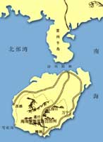 海南岛地理位置示意图