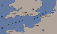 英吉利海峡与多佛尔海峡示意图