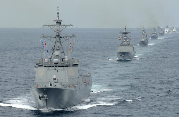韩国举行东亚最大规模海上阅兵中国112舰出席