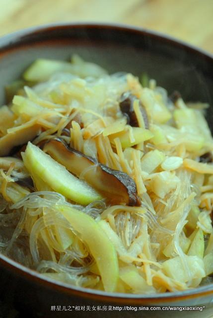 干贝节瓜粉丝煲的做法（素菜）