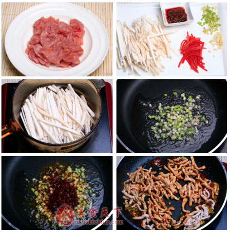 著名川菜鱼香肉丝最成功的健康改良版---杏鲍鱼香肉丝