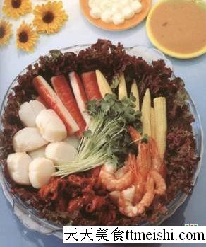 海鲜杂菜沙律的菜谱图片