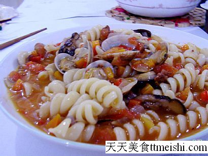 海鲜意大利面的菜谱图片