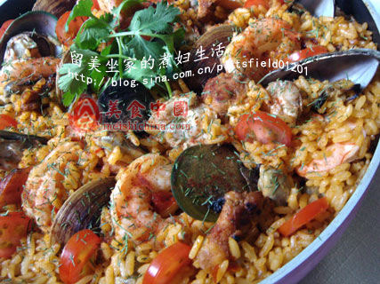再做西班牙海鲜烩饭（paella）