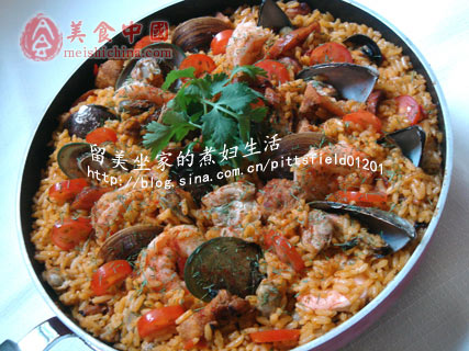 再做西班牙海鲜烩饭（paella）