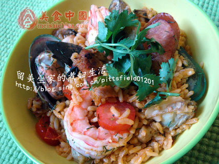 再做西班牙海鲜烩饭（paella）