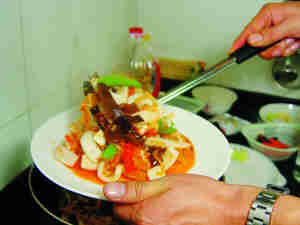 韩式泡菜炒鱿鱼