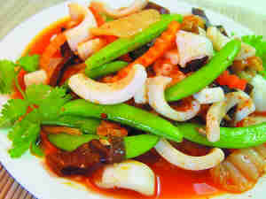 韩式泡菜炒鱿鱼