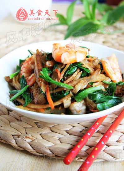 三月最应食春韭【韭菜虾仁炒饼】