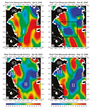 通过海表面高度变化分析显示2008年黄海冷涡的发生与运动过程