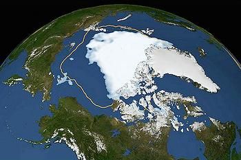 北极海冰覆盖面积创下33年来最低纪录