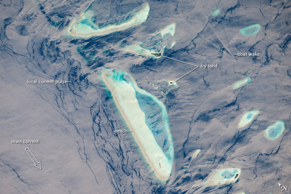 本图可以生动地说明，马尔代夫共和国是受到海面平上升威胁最严重的国家之一