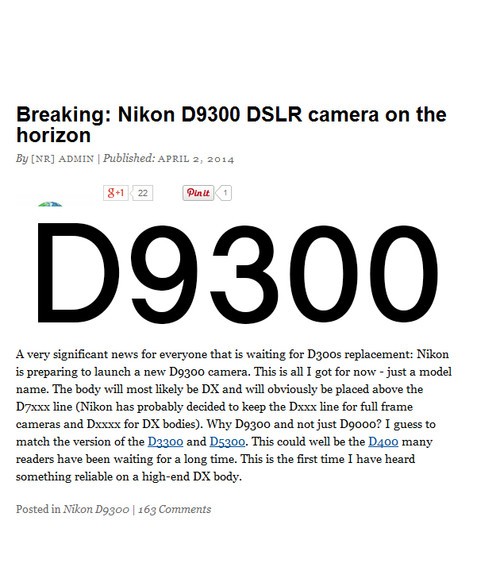 D300S完美升级？网传尼康将发D9300单反