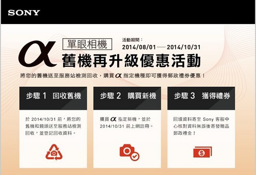 A单反换A7微单？索尼台湾推以旧换新服务