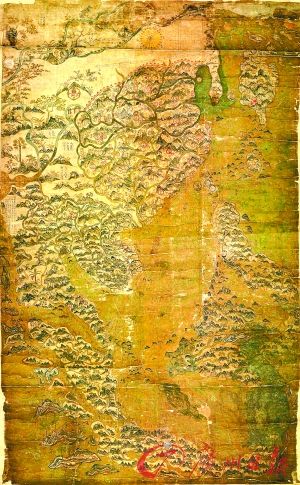 展出的古代航海图。