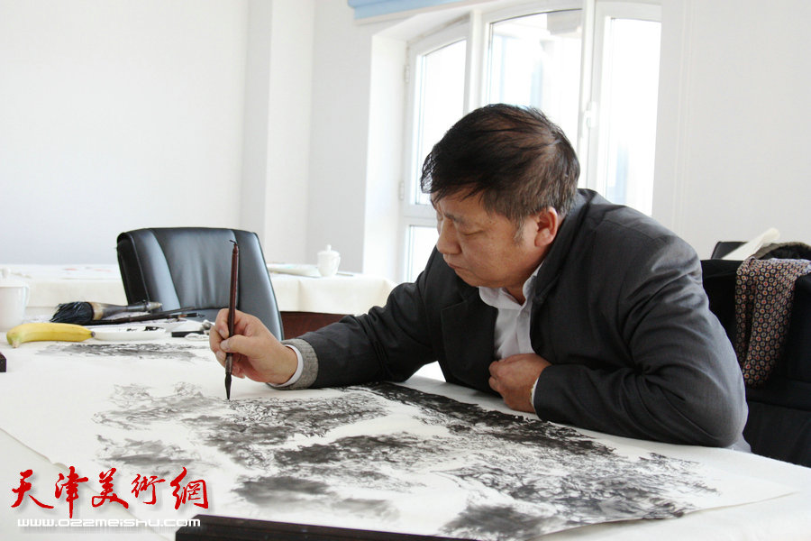津门书画家走进国家海洋博物馆活动在中新生态城渤海监测监视基地举行,