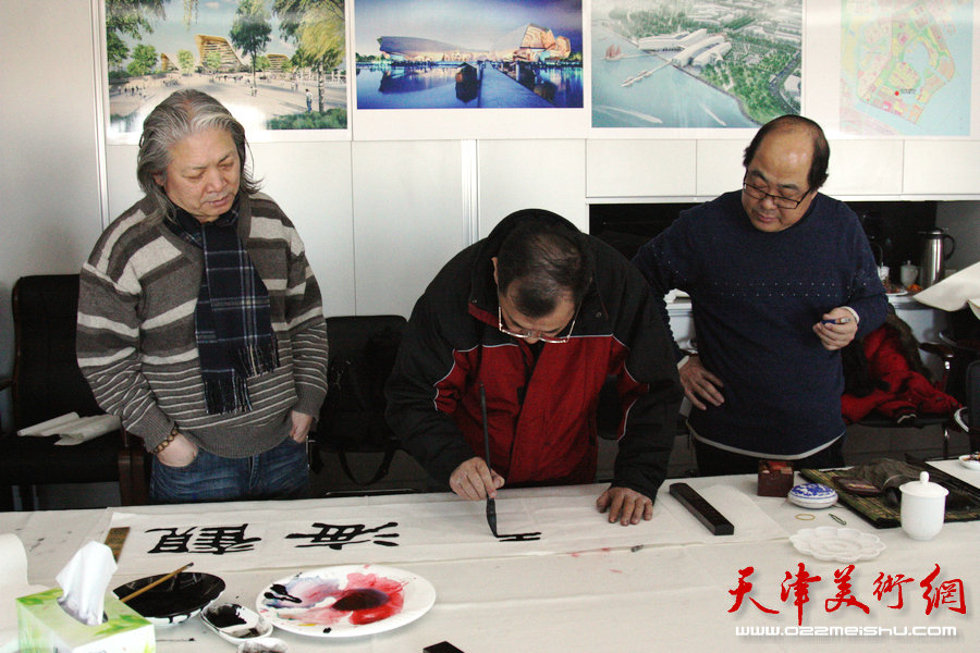 津门书画家走进国家海洋博物馆活动在中新生态城渤海监测监视基地举行,