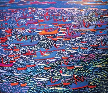 王克举 油画 船<br>