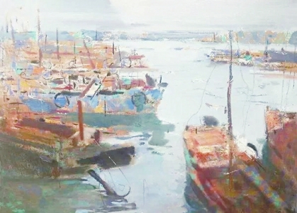 王金钟 油画 船<br>