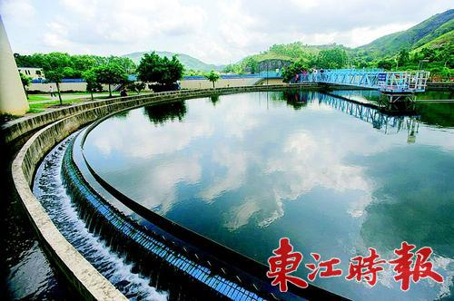 惠东县考洲洋污水处理厂入海口截污。 《东江时报》记者周楠 摄
